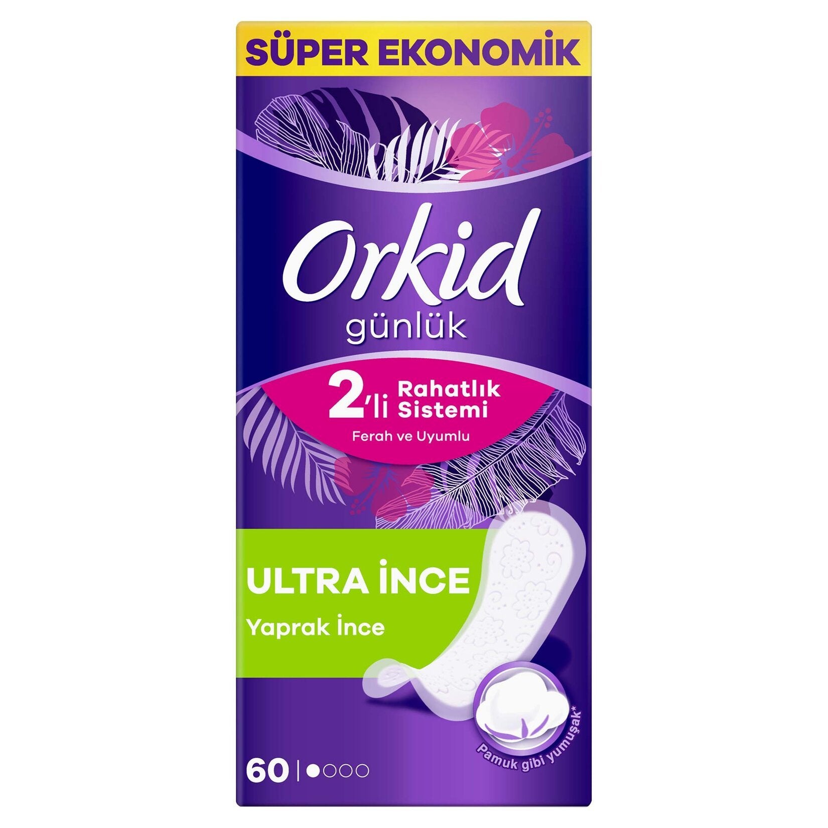 Orkid Yaprak Günlük Ped Normal Süper Ekonomik Paket 60 Ped