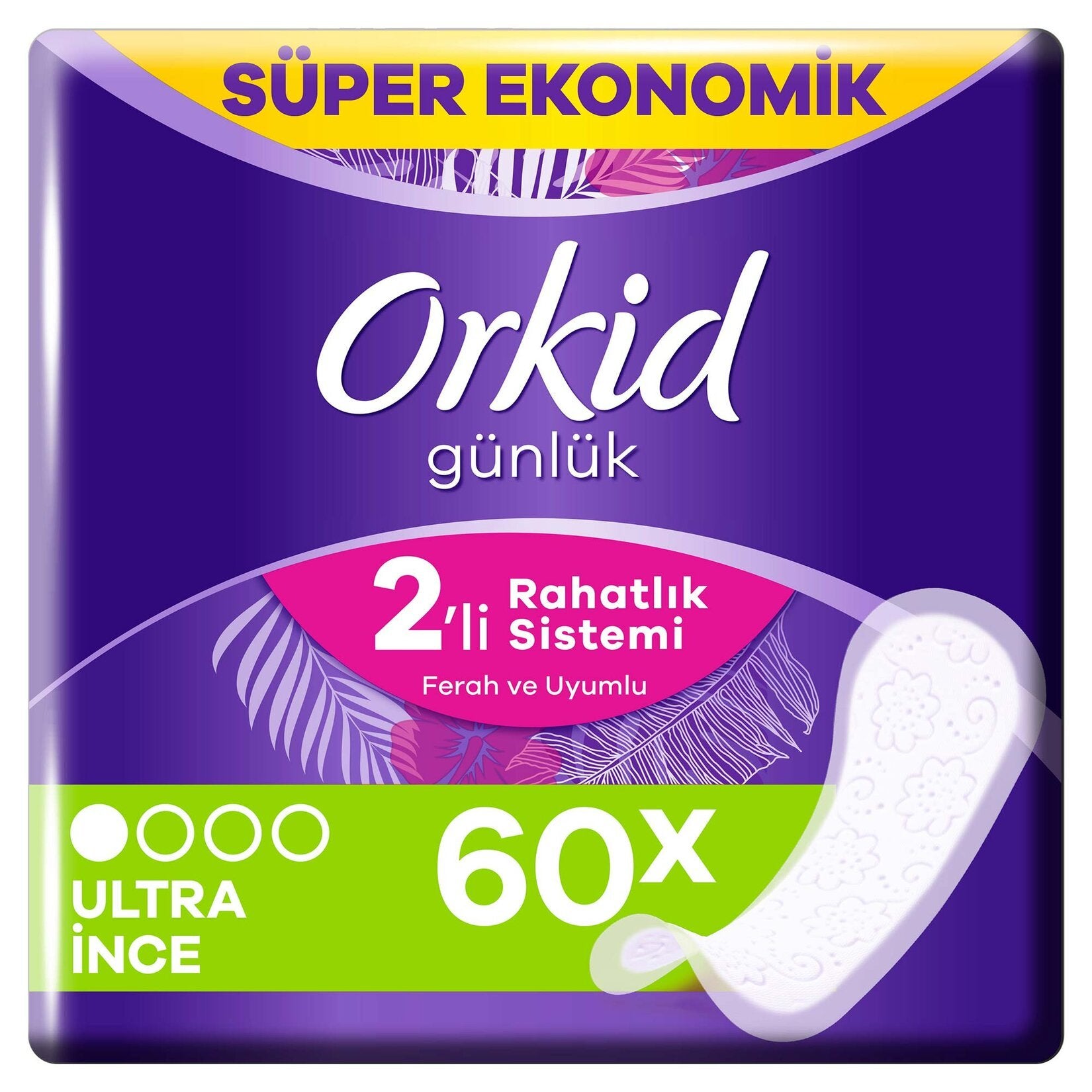 Orkid Yaprak Günlük Ped Normal Süper Ekonomik Paket 60 Ped