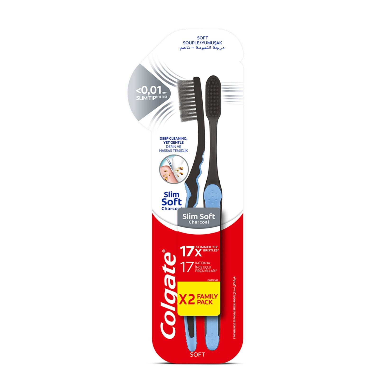 Colgate Micro Fine Black Soft Toothbrush 1+1