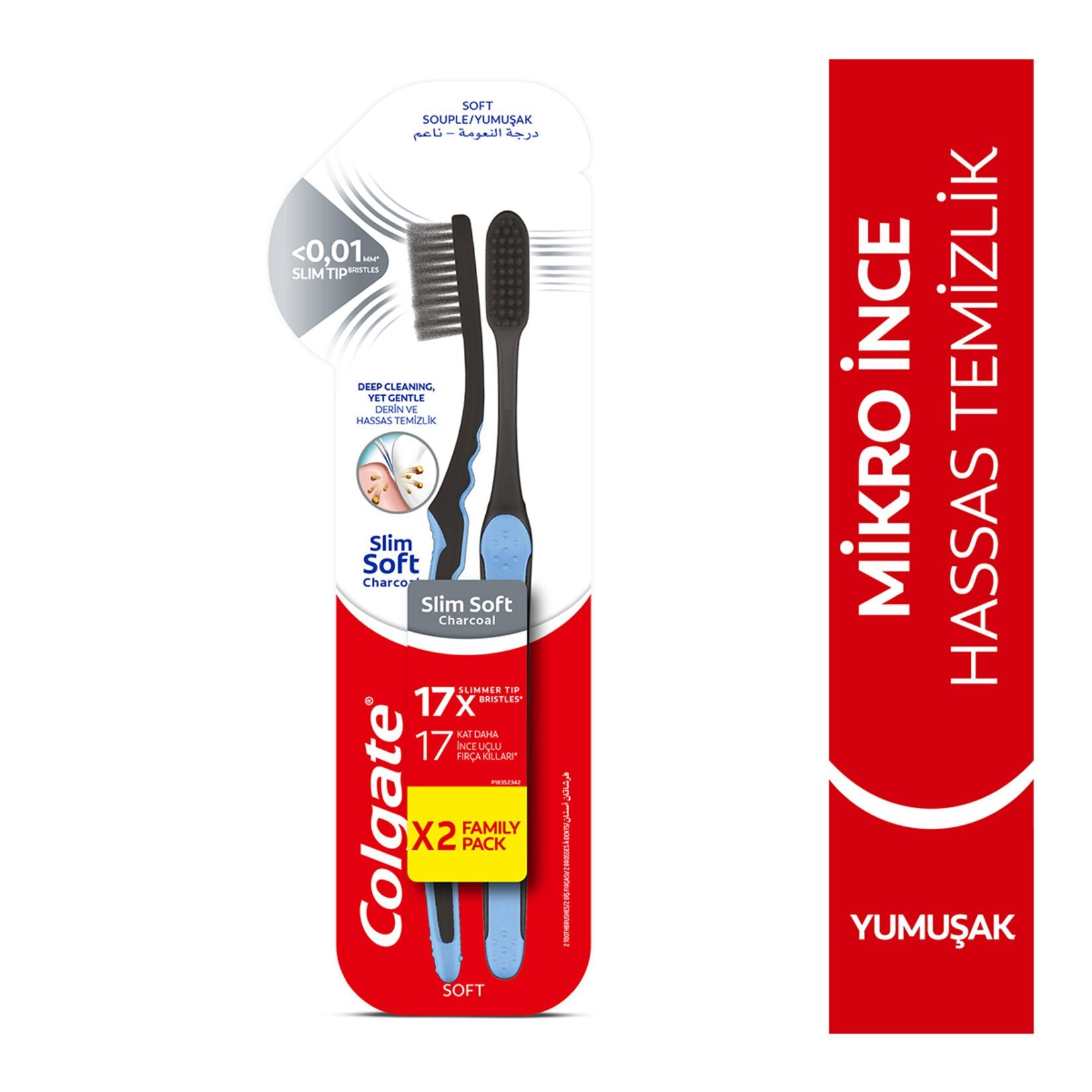 Colgate Micro Fine Black Soft Toothbrush 1+1
