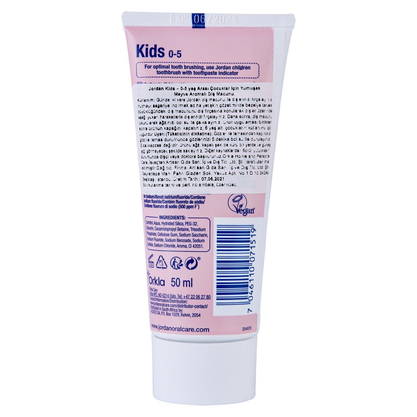 Jordan 0-5 Years Toothpaste 50 Ml