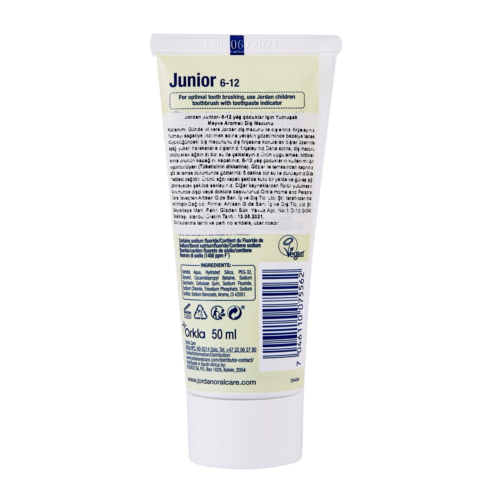 Jordan 6-12 Years Toothpaste 50 Ml