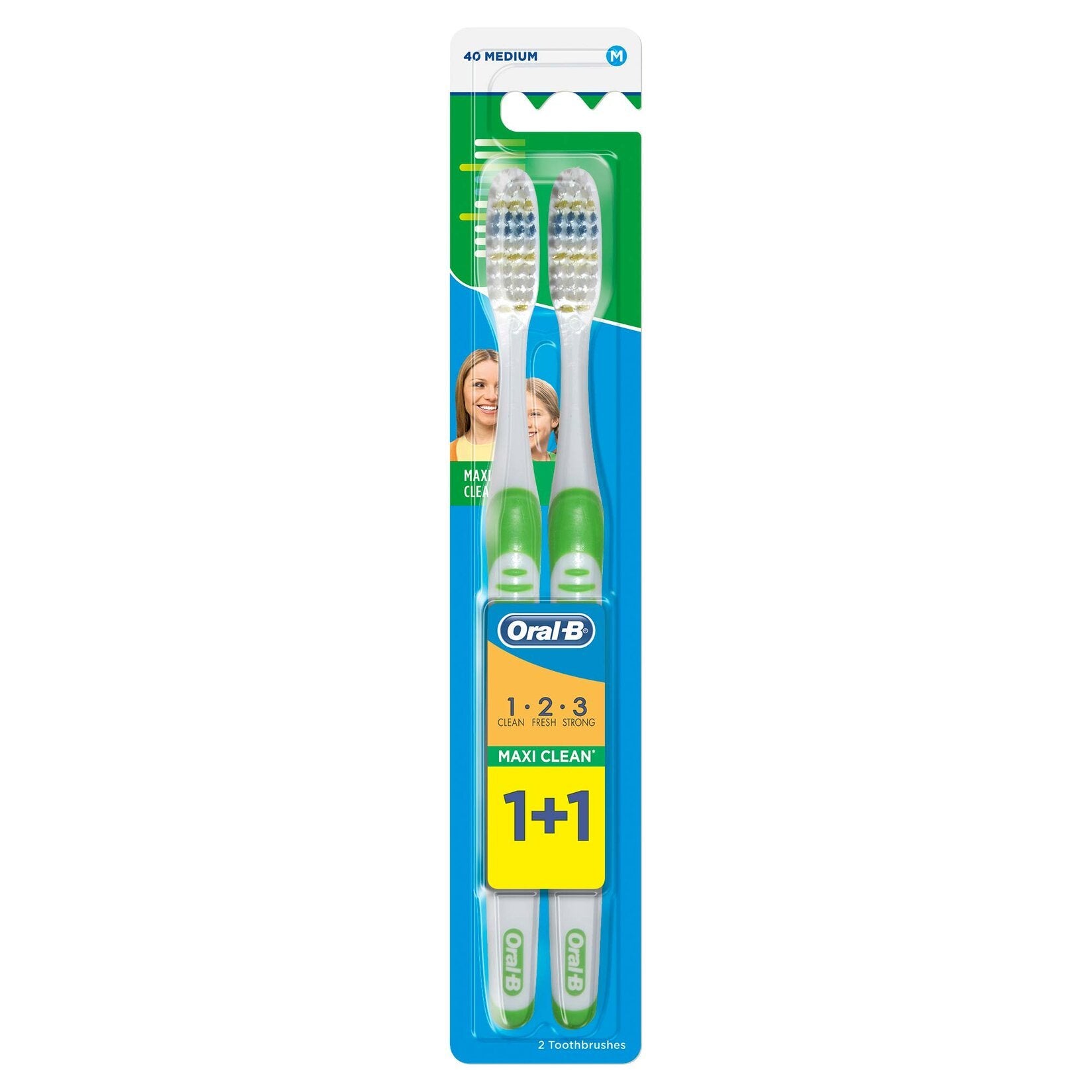 Oral-B 1-2-3 Maxiclean 1+1 Clean Fresh Strong Toothbrush