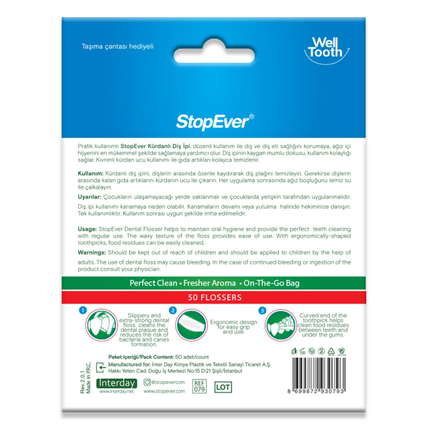 Stopever Well Toothpick Dental Floss 50 pcs
