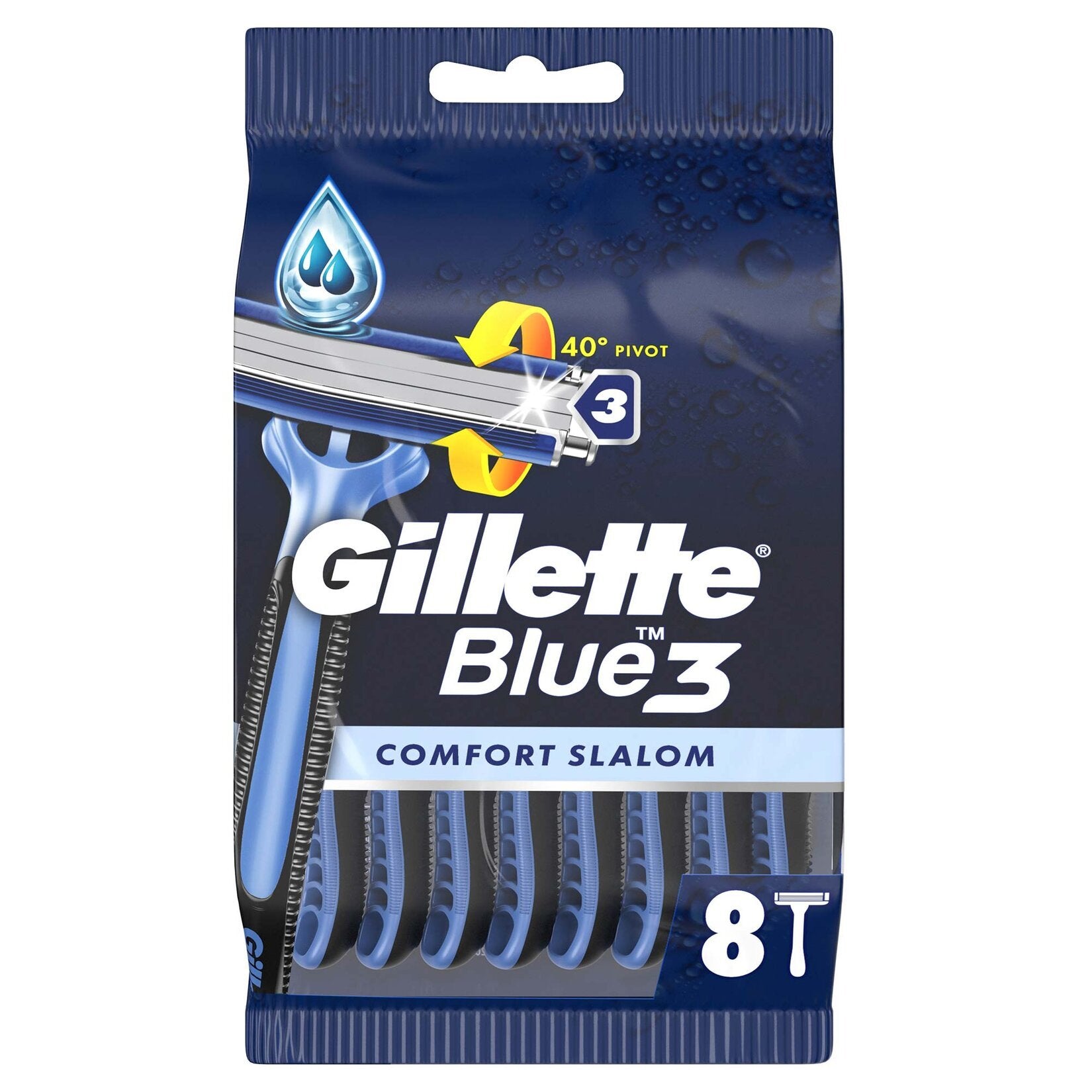Gillette Blue3 Comfort Slalom Razor 8-Piece