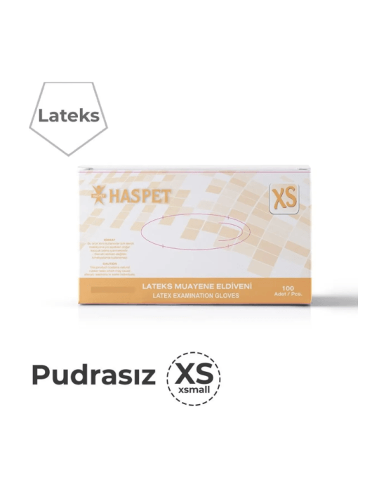 Haspet Lateks Pudrasiz Muayene Eldiveni Xsmall - Güç Takviyesi