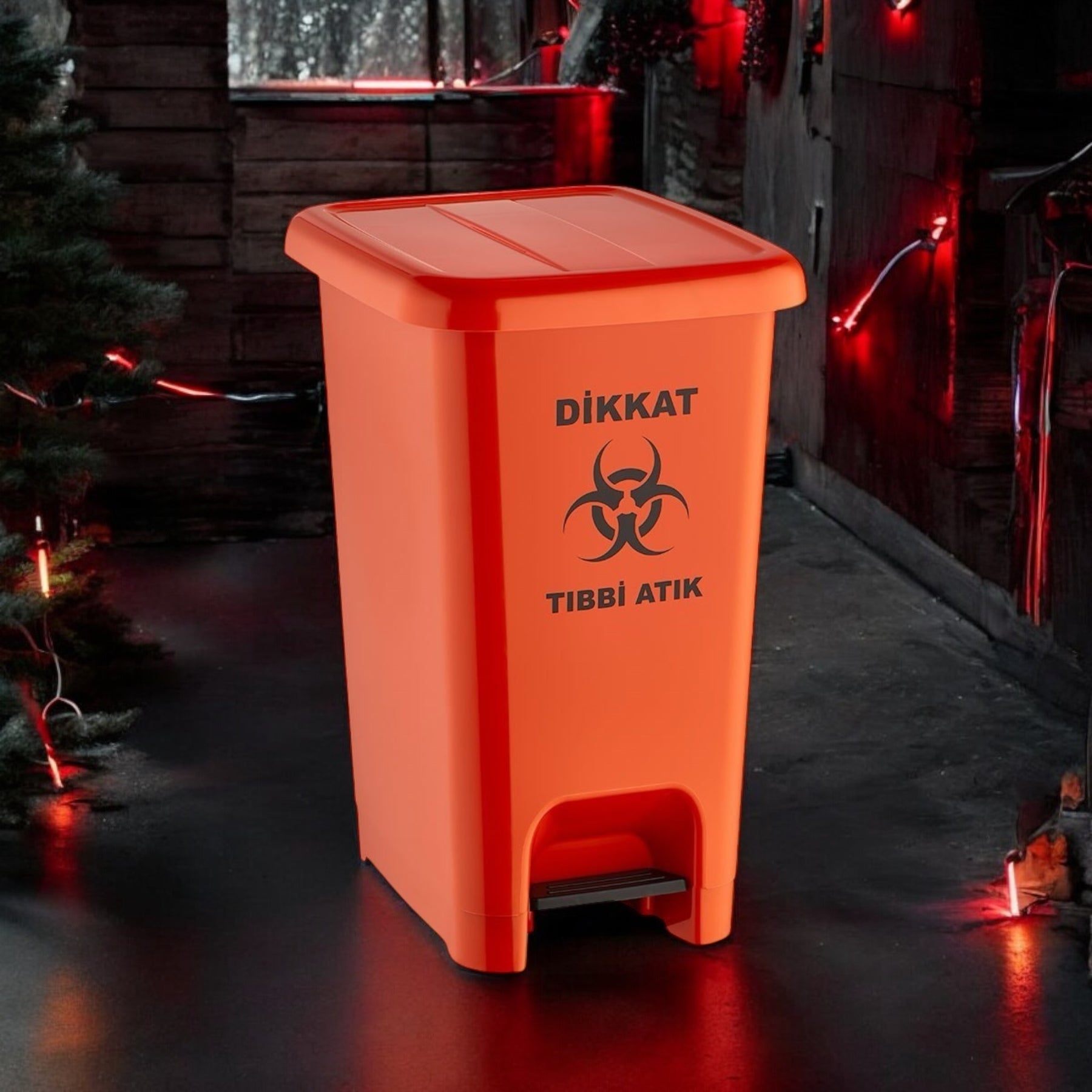 Pedallı Tıbbi Atık Kovası 40 Litre