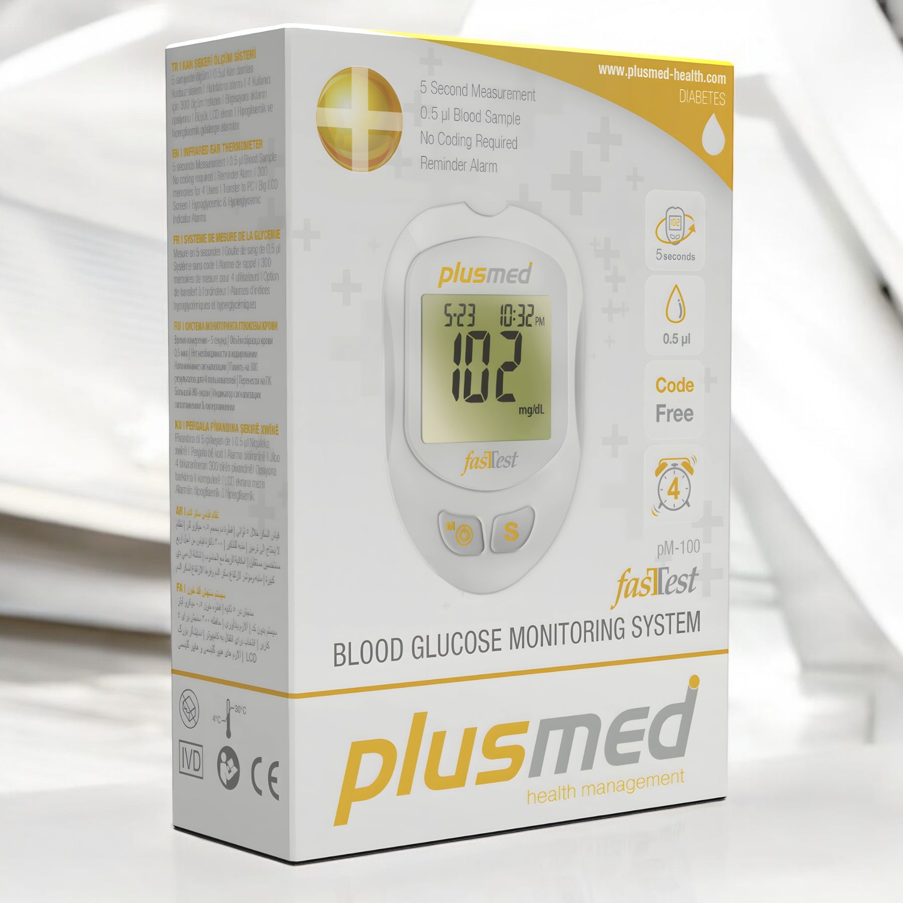 Plusmed Pm 100 Fasttest Blood Glucose Testing Device