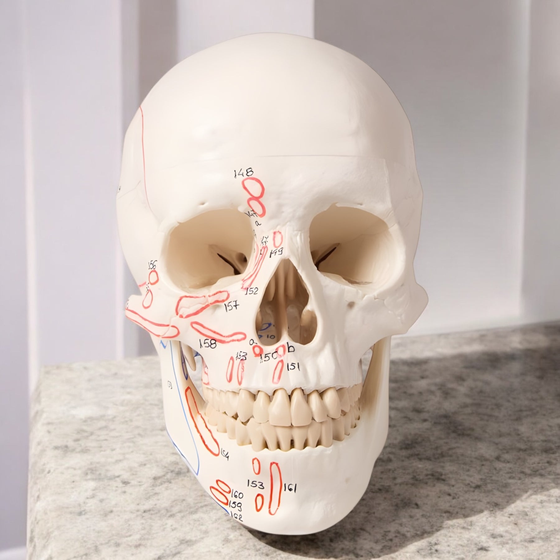 4509 Skull Model 3 Piece Muscle Marked