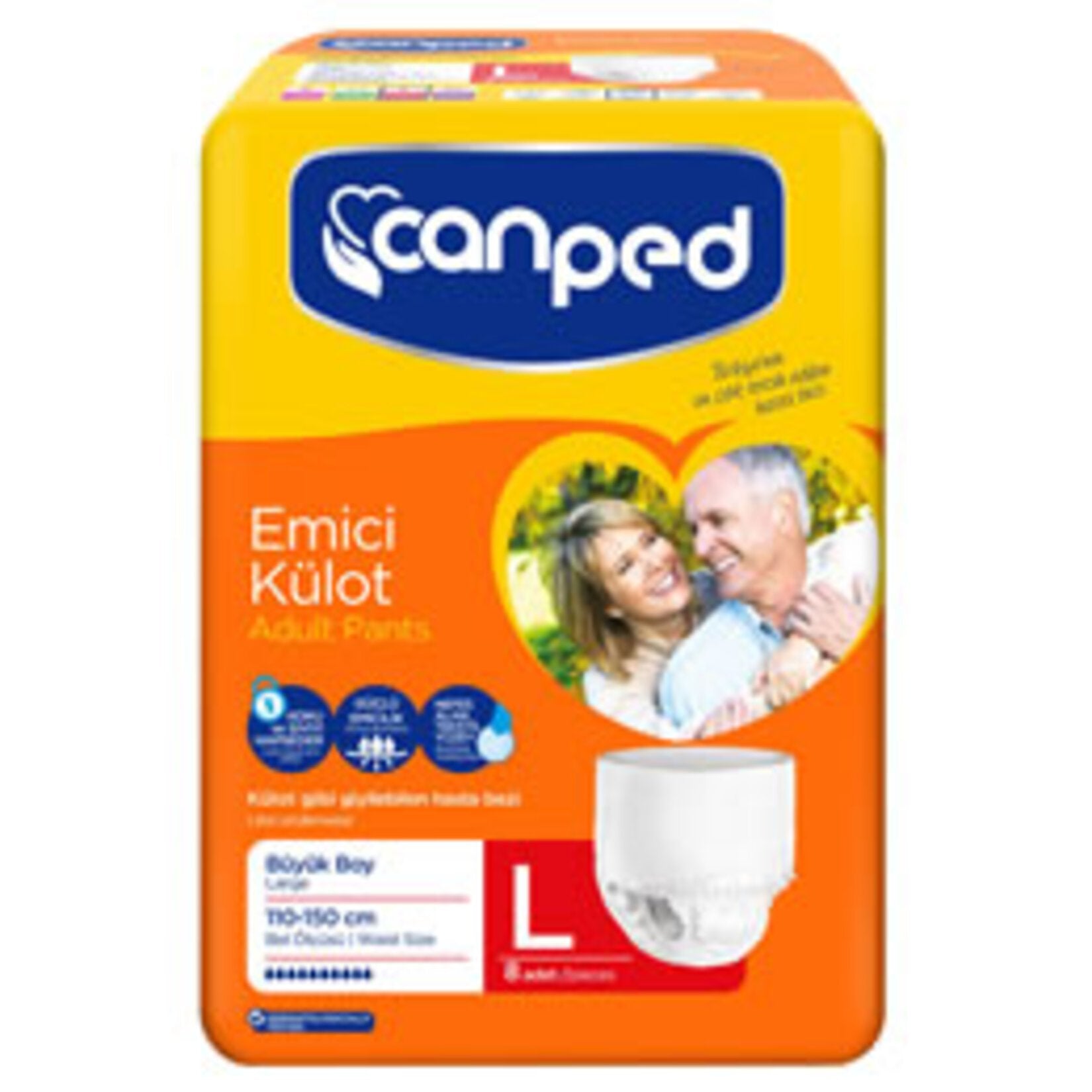 Canped Emici Külot Büyük 8'Li