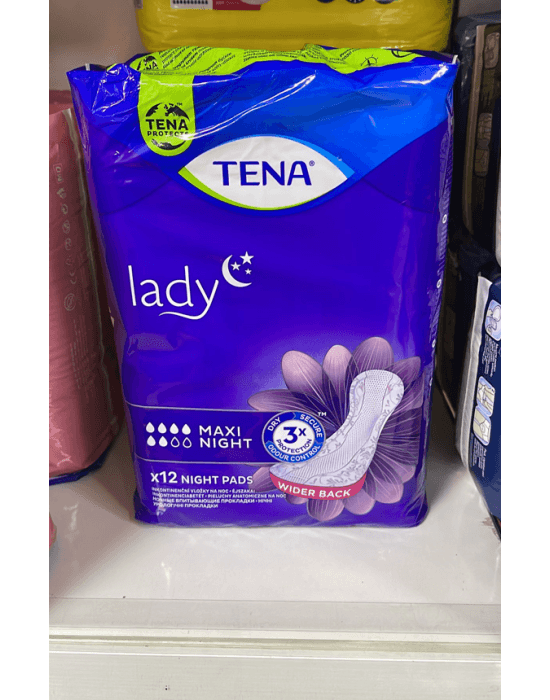 Tena Lady Kadin Maxi Gece Mesane Pedi 12Li - Güç Takviyesi