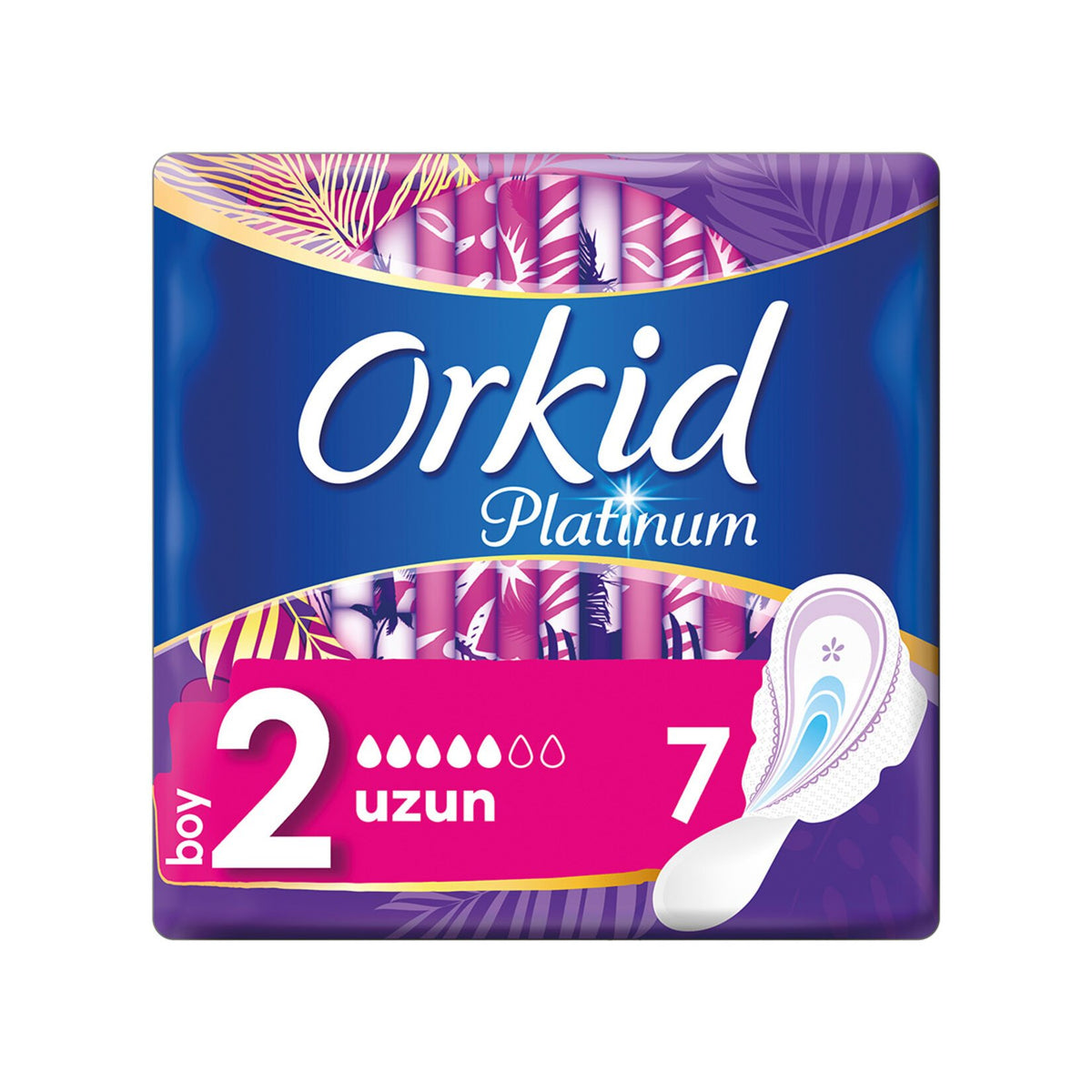 Orkid Platinum Sanitary Pad Long Single 7-Pack