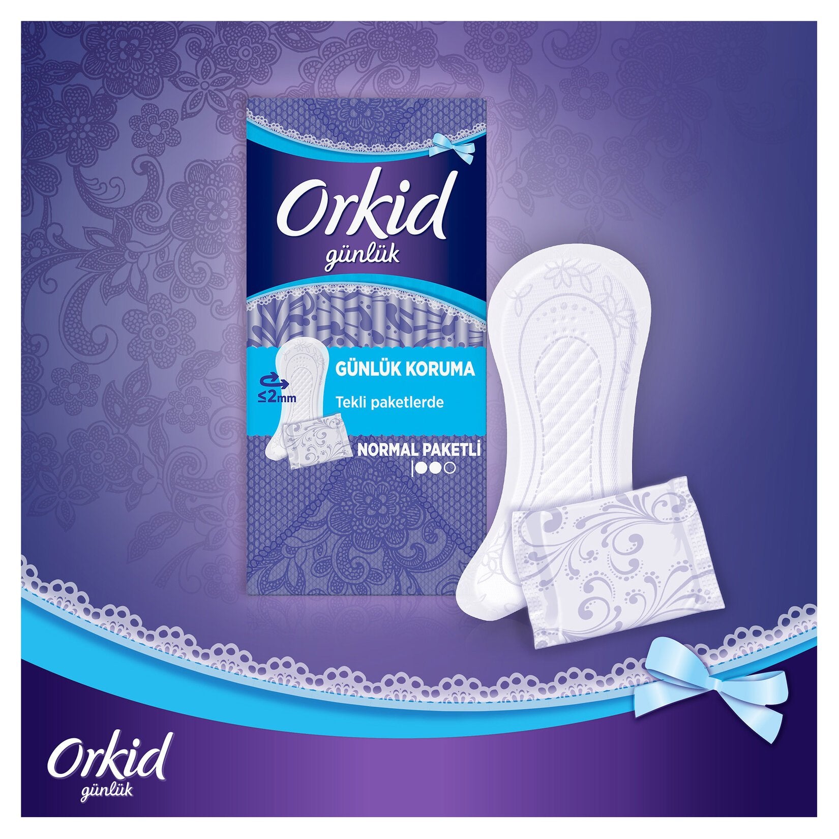 Orkid Günlük Ped Normal Taşınabilir 20'li Çanta Paketi