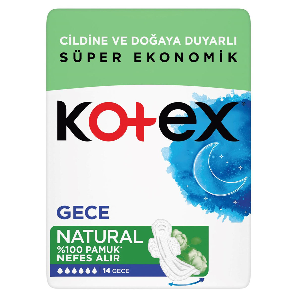 Kotex Natural Ultra Quadro Night 14 Pack