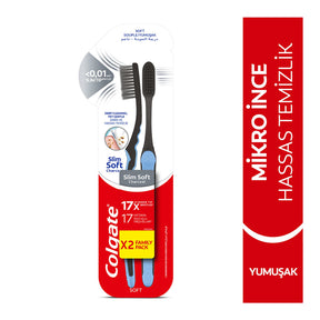 Colgate Mikro İnce Siyah Yumuşak Diş Fırçası 1+1