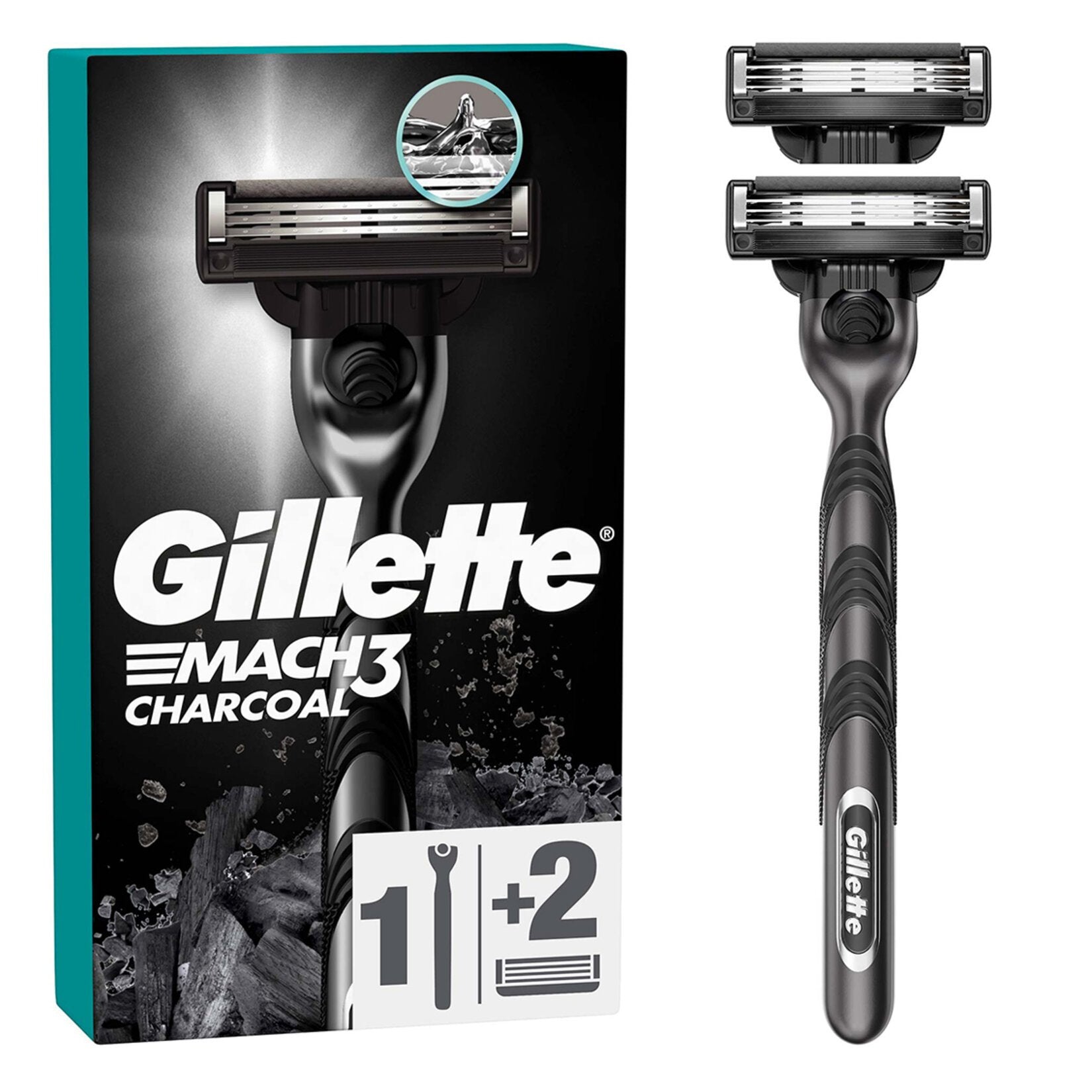 Gillette Mach3 Charcoal Kömür Etkili Makine + Yedek Tıraş Bıçağı
