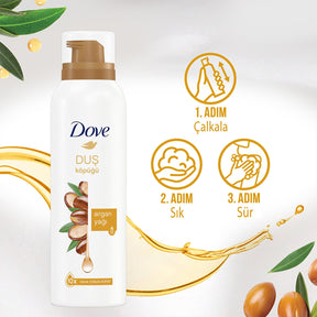 Dove Köpük Duş Jeli Argan Yağı 10 Kat Daha Yoğun Köpüğe Sahip Kremsi Formül 200 ml