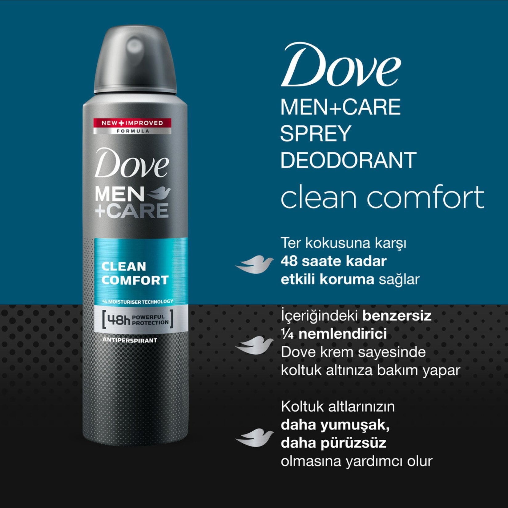 Dove Men Deodorant Sprey Clean Comfort 150 Ml