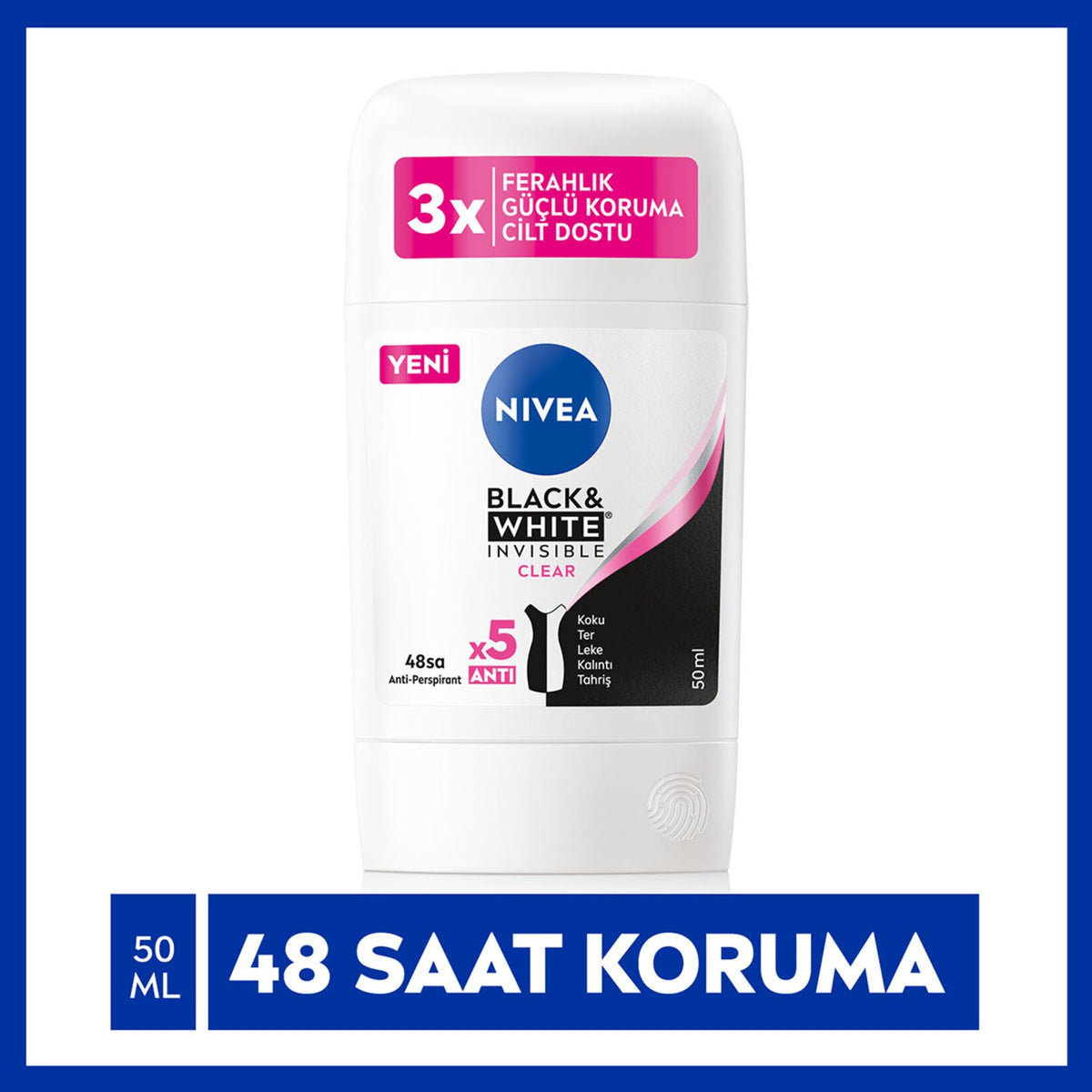 Nivea Black&whıte Clear Stick Antı-perspırant 50Ml