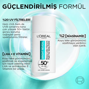 L'oréal Paris Bright Reveal Fluid Yüz Güneş Kremi 50ml