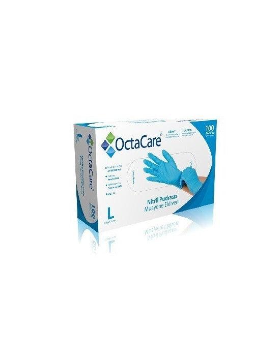 Octacare Nitril Pudrasiz Mavi Large (1Kutu=100 Adet) - Güç Takviyesi