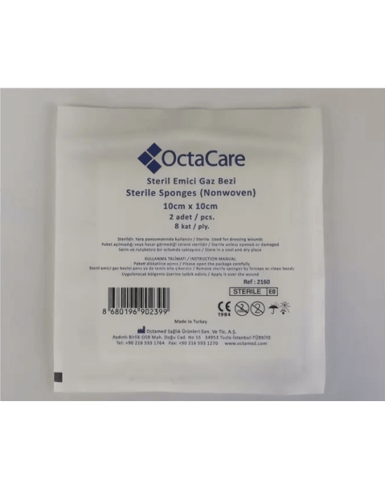 Octacare 2160 Steril Emici Gaz Bezi 10Cmx10Cm Non Woven - Güç Takviyesi