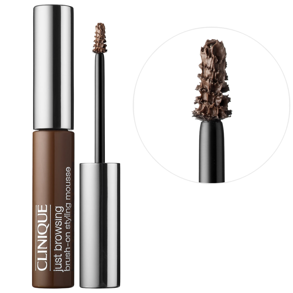 Clinique Just Browsing Brush-On Styling Mousse 03 Deep Brown Eyebrow Mascara